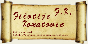 Filotije Komatović vizit kartica